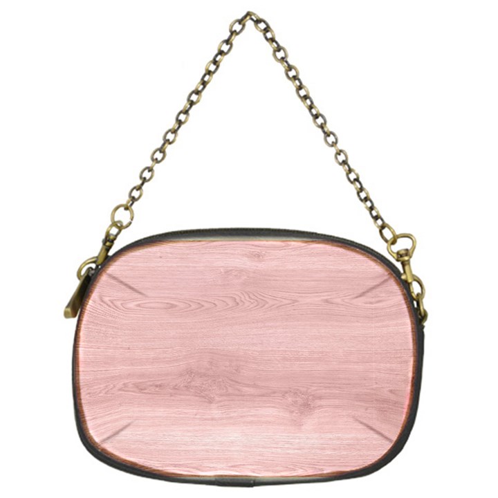 Pink Wood Chain Purse (One Side)