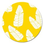 Yellow Banana Leaves Magnet 5  (Round) Front