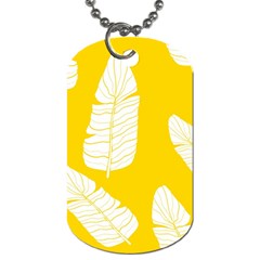 Yellow Banana Leaves Dog Tag (one Side) by ConteMonfreyShop