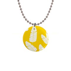 Yellow Banana Leaves 1  Button Necklace by ConteMonfreyShop