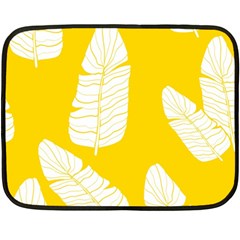 Yellow Banana Leaves Double Sided Fleece Blanket (mini) by ConteMonfreyShop