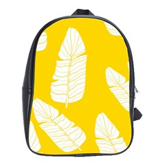 Yellow Banana Leaves School Bag (large) by ConteMonfreyShop