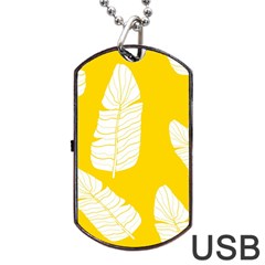 Yellow Banana Leaves Dog Tag Usb Flash (one Side) by ConteMonfreyShop