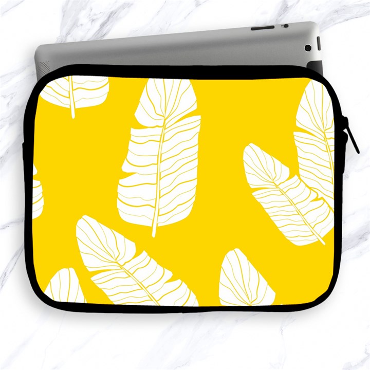 Yellow Banana Leaves Apple iPad Zipper Case