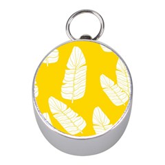 Yellow Banana Leaves Silver Compass (mini) by ConteMonfreyShop