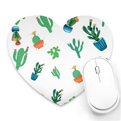 Among Succulents And Cactus  Heart Mousepad by ConteMonfreyShop