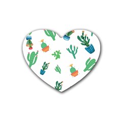 Among Succulents And Cactus  Rubber Heart Coaster (4 Pack) by ConteMonfreyShop