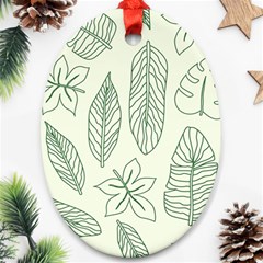 Banana Leaves Draw   Ornament (oval) by ConteMonfreyShop