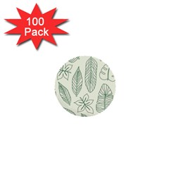 Banana Leaves Draw   1  Mini Button (100 Pack)  by ConteMonfreyShop