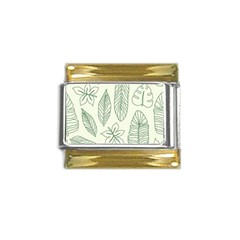 Banana Leaves Draw   Gold Trim Italian Charm (9mm)