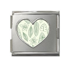 Banana Leaves Draw   Mega Link Heart Italian Charm (18mm)