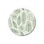 Banana Leaves Draw   Rubber Round Coaster (4 pack) Front