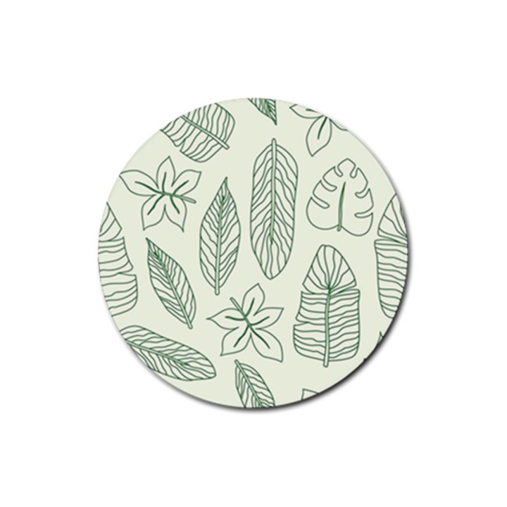 Banana Leaves Draw   Rubber Round Coaster (4 pack)