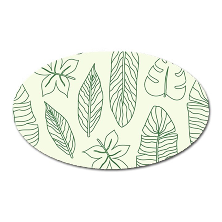 Banana Leaves Draw   Magnet (Oval)