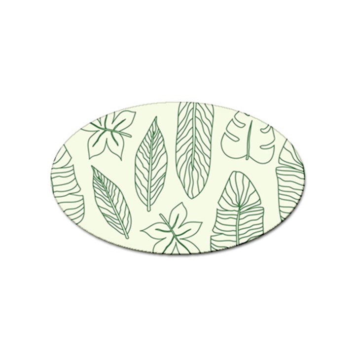 Banana Leaves Draw   Sticker Oval (100 pack)