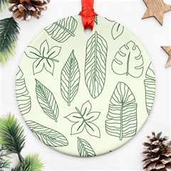 Banana Leaves Draw   Round Ornament (two Sides) by ConteMonfreyShop