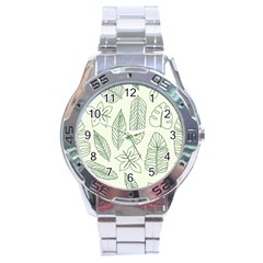 Banana Leaves Draw   Stainless Steel Analogue Watch by ConteMonfreyShop