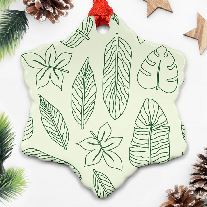 Banana Leaves Draw   Ornament (Snowflake)