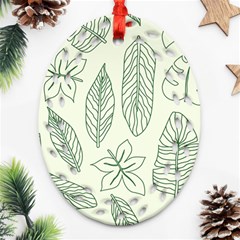 Banana Leaves Draw   Ornament (oval Filigree)