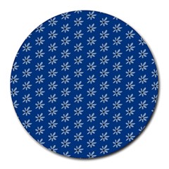 Little White Daisies  Flowers Garden Round Mousepad by ConteMonfreyShop