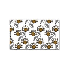 Daisy Minimalist Leaves Sticker Rectangular (100 Pack)