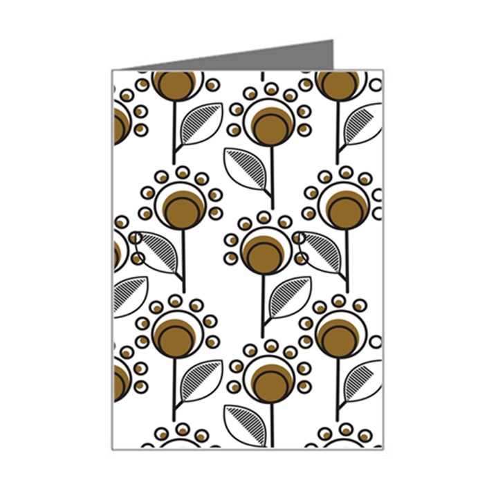 Daisy Minimalist Leaves Mini Greeting Card