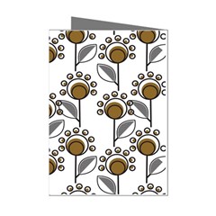 Daisy Minimalist Leaves Mini Greeting Cards (pkg Of 8)