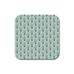 Cuteness Overload Of Cactus!   Rubber Square Coaster (4 Pack) by ConteMonfreyShop