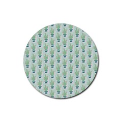 Cuteness Overload Of Cactus!   Rubber Coaster (round) by ConteMonfreyShop