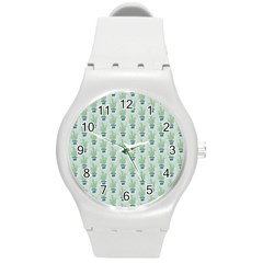 Cuteness Overload Of Cactus!   Round Plastic Sport Watch (m) by ConteMonfreyShop