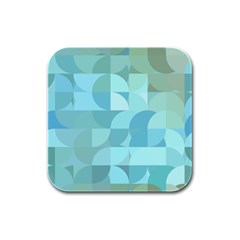 Geometric Ocean   Rubber Square Coaster (4 Pack) by ConteMonfreyShop