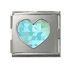 Geometric Ocean   Mega Link Heart Italian Charm (18mm)