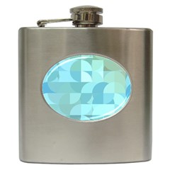 Geometric Ocean   Hip Flask (6 Oz) by ConteMonfreyShop