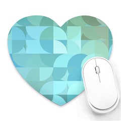 Geometric Ocean   Heart Mousepad by ConteMonfreyShop