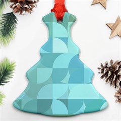 Geometric Ocean   Christmas Tree Ornament (two Sides)