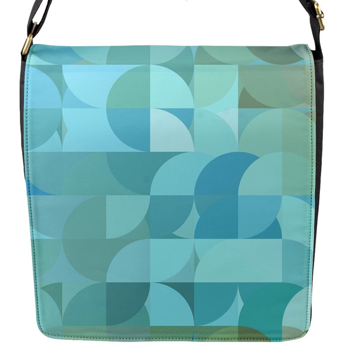 Geometric Ocean   Flap Closure Messenger Bag (S)