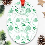 Green Nature Leaves Draw    Ornament (Oval) Front