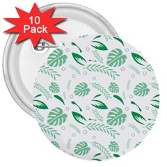 Green Nature Leaves Draw    3  Button (10 pack)