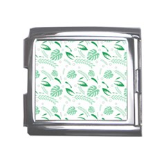 Green Nature Leaves Draw    Mega Link Italian Charm (18mm) by ConteMonfreyShop