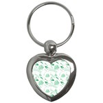 Green Nature Leaves Draw    Key Chain (Heart) Front