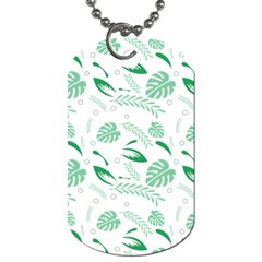 Green Nature Leaves Draw    Dog Tag (One Side)