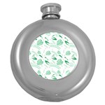 Green Nature Leaves Draw    Hip Flask (5 oz) Front