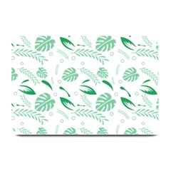 Green Nature Leaves Draw    Plate Mat