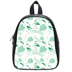 Green Nature Leaves Draw    School Bag (Small)