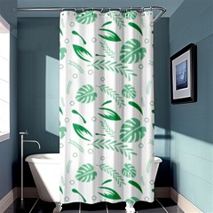 Green Nature Leaves Draw    Shower Curtain 36  X 72  (stall) by ConteMonfreyShop