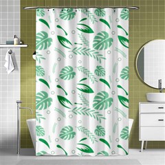 Green Nature Leaves Draw    Shower Curtain 48  X 72  (small) by ConteMonfreyShop