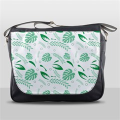 Green Nature Leaves Draw    Messenger Bag