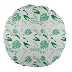 Green Nature Leaves Draw    Large 18  Premium Round Cushion 