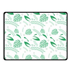 Green Nature Leaves Draw    Double Sided Fleece Blanket (small) by ConteMonfreyShop