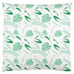 Green Nature Leaves Draw    Large Flano Cushion Case (Two Sides) Front